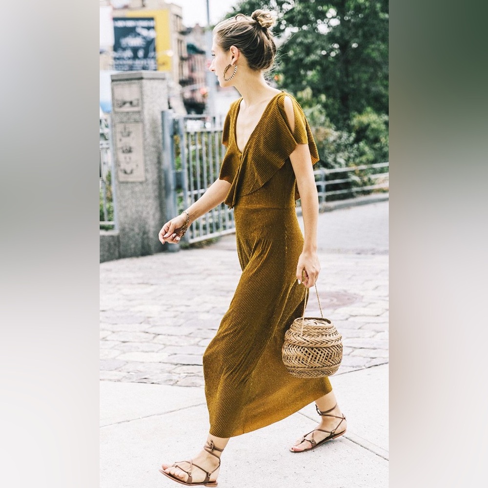 Zara sparkly yellow dress small